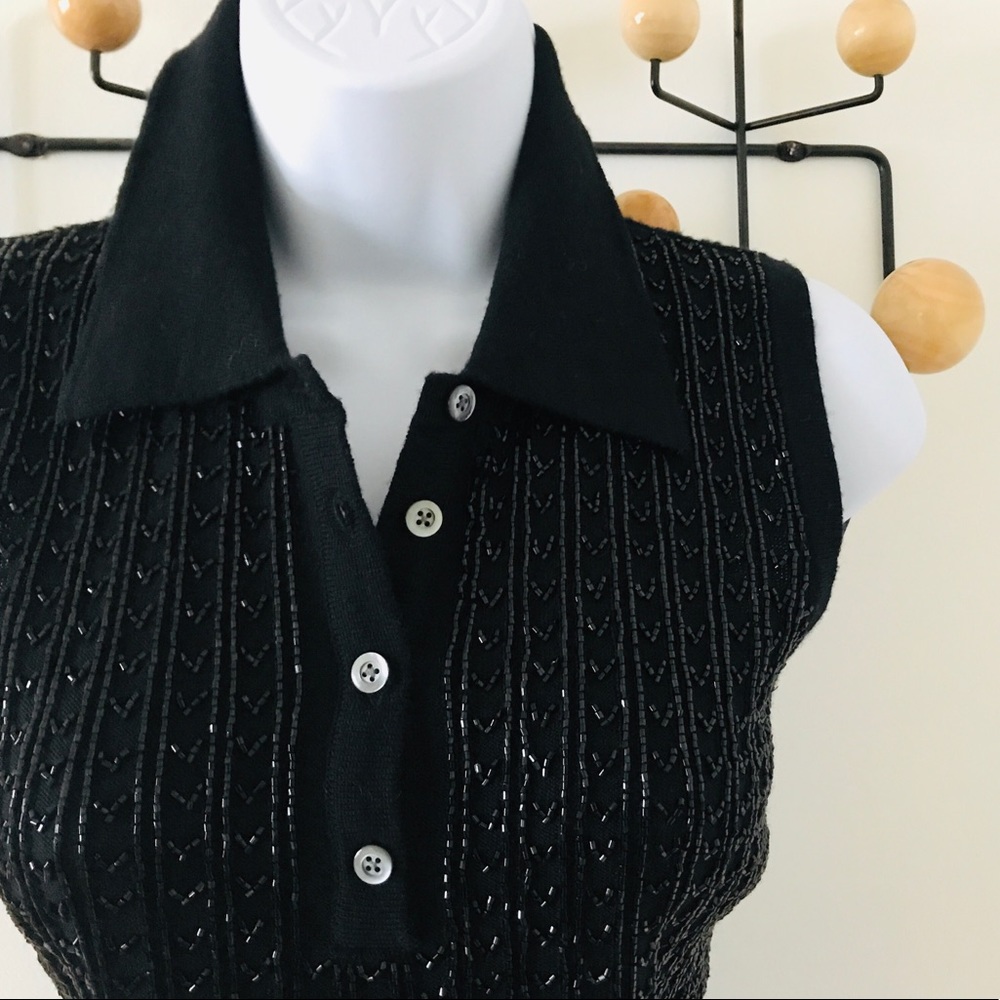 Banana Republic merino beaded sleeveless sweater